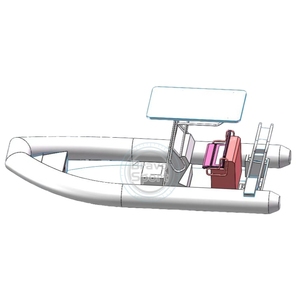 Haute vitesse 19ft aluminium <span class=keywords><strong>semi</strong></span>-<span class=keywords><strong>rigide</strong></span> Double coque RIB 480 <span class=keywords><strong>bateau</strong></span> gonflable surf pêche ponton utiliser aviron en plein air - Product Image 4