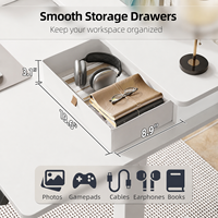 Bureau debout électrique à double moteur de 55 pouces, hauteur réglable, poste de travail informatique avec tiroirs de rangement, support pour ordinateur portable, bureau à domicile