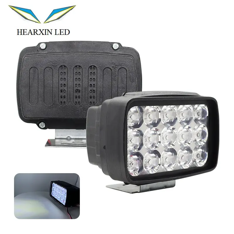 15led Spotlight 15 Kralen 12V Universele Motorverlichting Spotlight Mistlamp Gemodificeerde Led Koplamp Rechthoekige Licht Spiegel Lamp