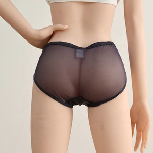 Qingya femmes Transparent Latex <span class=keywords><strong>culotte</strong></span> romantique solide élastique taille moyenne Yoga vêtements intérieurs <span class=keywords><strong>rose</strong></span> tricoté pleine maille dos Sexy - Product Image 4