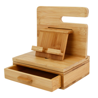 Station d'accueil en bois pour table de chevet, organiseur de téléphone, portefeuille, montre, clés, tablette, gadgets technologiques, station de charge pour bureau