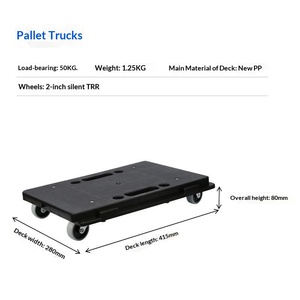 Black Plastic Platform Cart With Four Wheels Movable Storage <b>Trolley</b> For Home Office Use - Product Image 2