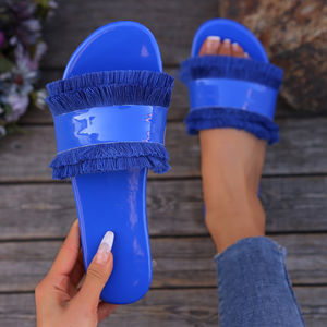 Nouvelles sandales plates pour femmes en similicuir, modèle 2025, à bride unique, tendance transfrontalière - Product Image 2