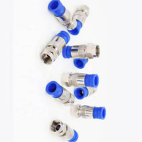 Conectores de Compresión Tipo F RG6, Adaptador de Cable Coaxial, Conectores de Compresión Tipo F para Televisión por Satélite y por Cable