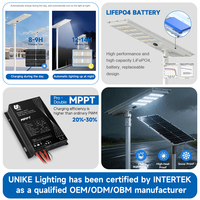 Lampe solaire LED intégrée tout-en-un pour éclairage public extérieur, étanche IP66, 30W 40W 50W 60W 70W 80W