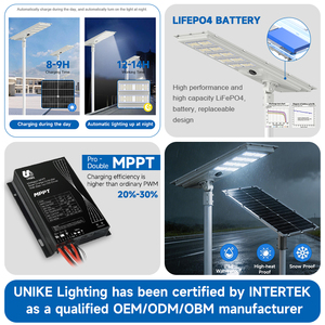 Lámpara de Calle Solar <span class=keywords><strong>LED</strong></span> Integrada Todo en Uno, de Aluminio Fundido a Presión, Impermeable IP66 <span class=keywords><strong>para</strong></span> <span class=keywords><strong>Exteriores</strong></span>, 30W 40W 50W 60W 70W 80W - Product Image 4