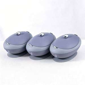 Lot de 3 casseroles isothermes ovales 4L, 5L, 6L, économiseuses d'espace, avec bouton doré bicolore, pour le Ramadan, l'Aïd, les banquets africains et les fêtes - Product Image 3