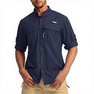 Chemise de camping personnalisée en gros UPF 50, protection solaire extérieure, antibactérienne, séchage rapide, manches longues, poches boutonnées, combinaison de pêche - Product Image 3