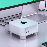 Support de bureau pour Mac Mini, accessoire pour ordinateur hôte, boîtier de protection en alliage d'aluminium, support de refroidissement pour mini-ordinateur