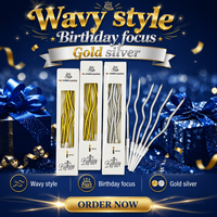 Bougies d'anniversaire en spirale pas chères en cire de paraffine, sans fumée, non toxiques, couleur or/argent, pour décorations de fête, mariages et fêtes de Pâques