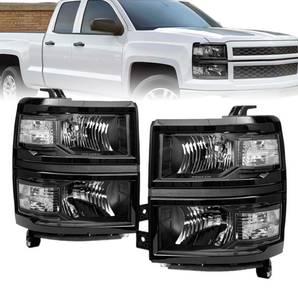 Phares halogènes noirs pour Chevrolet <span class=keywords><strong>Silverado</strong></span> 1500 2014-2015, côté conducteur + passager, GM2502389 GM2503389 - Product Image 1