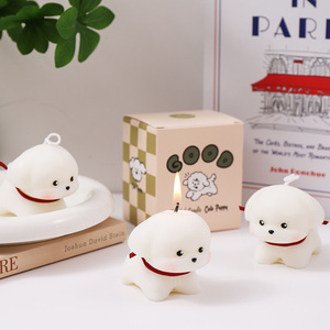 Handmade Eco-friendly Cute Puppy <b>Soy</b> <b>Wax</b> Aromatherapy Candle Creative Home Decoration for Birthdays Weddings Christmas Parties - Product Image 3