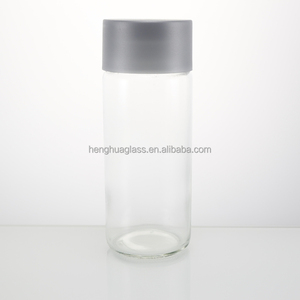 Bouteille de jus en verre cylindrique vide <span class=keywords><strong>VOSS</strong></span> Style 250ml 8oz pour boire de l'<span class=keywords><strong>eau</strong></span> minérale avec bouchon à vis - Product Image 3