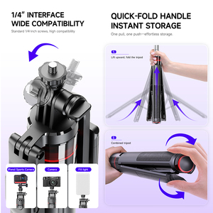 Trípode Automático para Teléfono CYKE, Palo <span class=keywords><strong>Selfie</strong></span> para iPhone con Control Remoto, Soporte Giratorio Extensible para Grabación de Video y Vlogs F05 - Product Image 6