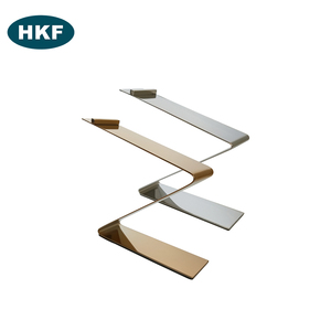 Magasin de chaussures support de chaussures fil métallique chromé étagère à chaussures dorée pour magasin de vêtements - Product Image 1