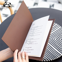 Protège-menu en cuir PU vintage avec élastique pour hôtel, bistrot, café, logo personnalisé en relief / estampé à chaud