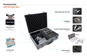 Thú Y nghỉ ngơi ECG và holter ECG mặc 6 chì <span class=keywords><strong>2</strong></span> trong 1 dấu hiệu quan trọng giám sát động vật vật nuôi nhịp tim điện tâm đồ - Product Image 5