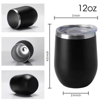 Logo Kustom 12oz Bebas BPA Lapisan Powder Coating Dinding Ganda Stainless Steel Vacuum Insulated Wine Tumblers Cangkir Hadiah Bisnis Stok Tersedia