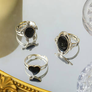 KR-176 Veranderende Kleur Vinger Sieraden Kleur Verandering Ring Die Verandert Van Kleur 3 Stuks Hart Ovale Vormige Schildpad Stemming Ring Kit - Product Image 4