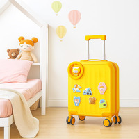 Valise à roulettes pour enfants, bagage de voyage léger en ABS rigide |   360 °   Valise pour enfants avec roues pivotantes et poignée réglable