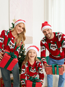 2025 Christmas Sweater Family Couple Winter Clothes for Women Jacquard Knitted Fashion Sweater Thermal Christmas Sweater - Product Image 2
