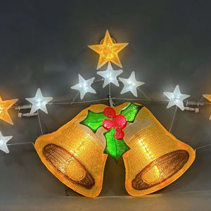 Décoration <span class=keywords><strong>lumineuse</strong></span> <span class=keywords><strong>de</strong></span> Noël en forme <span class=keywords><strong>de</strong></span> cloche et d'étoile, <span class=keywords><strong>pour</strong></span> fenêtre et mur, ambiance festive - Product Image 1