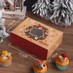 Boîtes à biscuits <span class=keywords><strong>de</strong></span> Noël XJH Conteneurs à biscuits Boîtes à bonbons à dessert avec fenêtre pour offrir des cadeaux Cookie <span class=keywords><strong>de</strong></span> fête <span class=keywords><strong>de</strong></span> vacances - Product Image 6