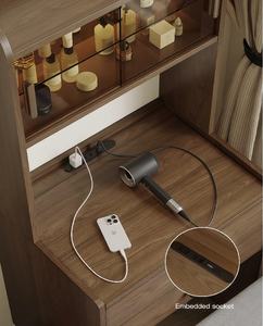 Ensemble <span class=keywords><strong>Commode</strong></span> Moderne pour Chambre avec Miroir É<span class=keywords><strong>clair</strong></span>é, <span class=keywords><strong>Commode</strong></span> en <span class=keywords><strong>Bois</strong></span> - Product Image 6