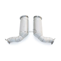 Header Knalpot Downpipe Berinsulasi 200CELL Aliran Tinggi Khusus untuk Porsche Cayenne Turbo 4.0T 2017-2023 OEM SS304 Upgrade Pipa Pembuangan