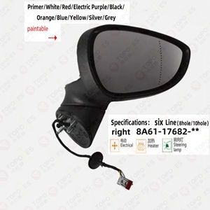 Автомобильные аксессуары наружная Боковая дверь правое зеркало заднего вида в сборе для Ford Fiesta 2009-2017 автомобильное зеркало в сборе 6 линий (8 отверстий/10 отверстий) - Product Image 2