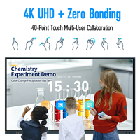 65 75 86 İnç 50 Temas Noktalı IR Dokunmatik İnteraktif Düz Panel Konferans Ofisi için 4k Akıllı Tahta Eğitim Okulu için
