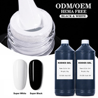 Recharge de vernis gel UV noir et blanc pour salon de manucure 1000ml, haute pigmentation, non toxique, écologique, longue tenue, flacon design
