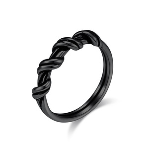Titanium Steel <b>Ring</b> Unisex Steel Black Minimalist Style Gift Jewelry - Product Image 5
