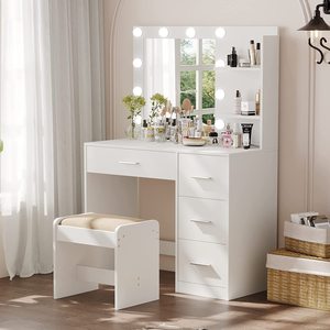 <span class=keywords><strong>Tocador</strong></span> Sencillo con Espejo y Lámpara, Mesa <span class=keywords><strong>de</strong></span> Estudio, Dormitorio, Moderno, Minimalista, <span class=keywords><strong>Pequeño</strong></span> - Product Image 3