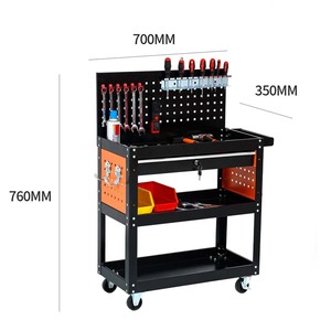 Carrello a 3 Ripiani per <span class=keywords><strong>Officina</strong></span> Auto, Armadietto Multifunzione in Plastica, OEM ODM OBM, Capacità 200kg, con Serratura a Chiave - Product Image 5