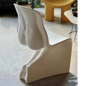 MEIJIA-Silla con forma de cuerpo de plástico reforzado con fibra de vidrio, silla sencilla de diseño con muebles modernos - Product Image 1