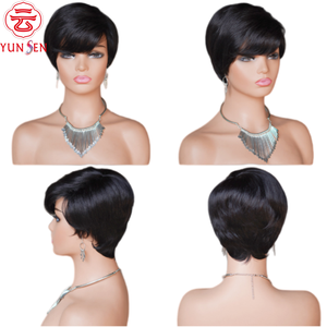 Cheveux humains vierges à 100 %, <span class=keywords><strong>coupe</strong></span> courte pixie fabriquée à la machine, couleur personnalisable, aspect naturel pour toutes les carnations et formes de visage - Product Image 3