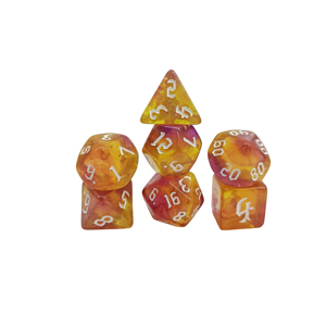 Swirl mainan keluarga rol pesta permainan 20mm akrilik dadu naga-tersedia RPG set DND 7 buah permainan papan kustom campuran warna - Product Image 4