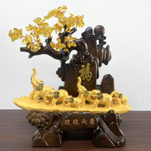 Elefante que Atrae la Fortuna, Adornos Decorativos para Sala de Estar, Oficina, Caja Registradora, Regalos para <span class=keywords><strong>Personas</strong></span>, Artesanías de Resina - Product Image 5