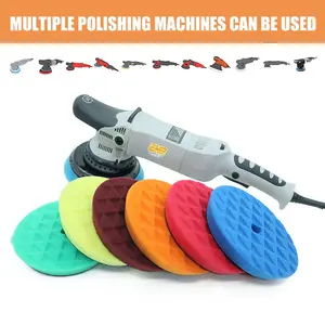 Segitiga 5 Inci Busa Mobil Perbaikan Goresan Buffing Kit DA Busa Buffing Pad Mobil Detail Polishing Pad