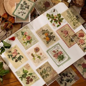 Pegatinas de Sellos Postales Vintage, Pegatinas de Papel Botánico Estéticas para Scrapbooking, Suministros para Diario, Decoración para Bullet Journal - Product Image 3