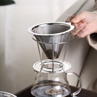 Entonnoir à résidus écologique en acier inoxydable 304 à double couche Filtre à main pour café et thé