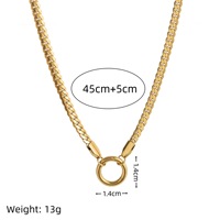 Collier sportif DIY de style basique pour femme - Design chaîne serpent avec épingle de sûreté en acier inoxydable plaqué or 18 carats par aspiration