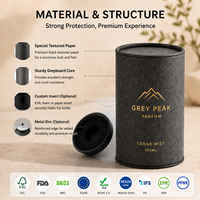 Emballage en tube de papier sur mesure, boîte cylindrique en carton rigide, boîte cadeau avec logo en feuille d'or pour flacon de parfum, huile essentielle, cosmétique