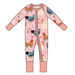 OEM Toptan Bebekler Yürümeye Başlayan Çocuklar Günlük Çeşitli Karakter Baskılı Bambu Uzun Kollu Çift Yönlü Fermuarlı Sonbahar Unisex Tulum - Product Image 2