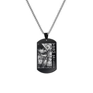 9 diseños nuevo producto cerradura azul titanio joyería collares orden tarjeta láser grabado acero inoxidable collar hombres - Product Image 2