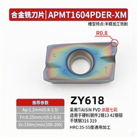 Insertos de Carburo de Tungsteno APMT1135/1604PDER-XM ZY6008/6018/9018/618/918 ZENG YING, Herramientas de Torneado Externo, PVD, Torno CNC, 65HRC
