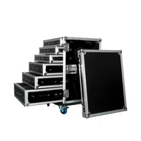 Flight case de transport 10U pour 10 amplificateurs, avec dessus incliné, pour table de mixage DJ, avec roues