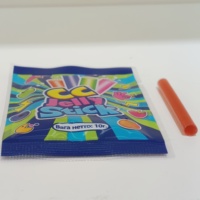 Bonbons en gelée personnalisés OEM en sachet, mini bâtonnets de gelée CC, pailles en gelée aux fruits colorées