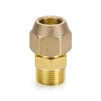 Adaptor Lurus Berlekuk Kuningan 1/4 SAE Heavy-Duty untuk Pipa Tembaga/Aluminium Refrigerasi/Industri